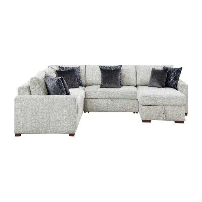 8548GY*5SC15ACLA 4-Piece Sectional with Reversible Chaise, Pull-out Bed, Hidden Storage and Click Motion Back - 8548GY*5SC15ACLA