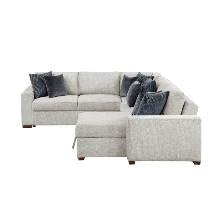 8548GY*5SC15ACLA 4-Piece Sectional with Reversible Chaise, Pull-out Bed, Hidden Storage and Click Motion Back - 8548GY*5SC15ACLA