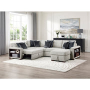 8548GY*5SC15ACLA2 4-Piece Sectional with Reversible Chaise, Pull-out Bed, Hidden Storage and Click Motion Back - 8548GY*5SC15ACLA2