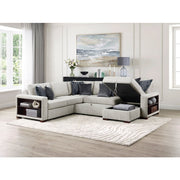 8548GY*5SC15ACLA2 4-Piece Sectional with Reversible Chaise, Pull-out Bed, Hidden Storage and Click Motion Back - 8548GY*5SC15ACLA2