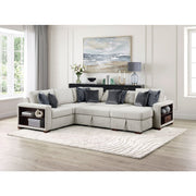8548GY*5SC15ACLA2 4-Piece Sectional with Reversible Chaise, Pull-out Bed, Hidden Storage and Click Motion Back - 8548GY*5SC15ACLA2
