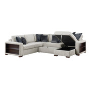 8548GY*5SC15ACLA2 4-Piece Sectional with Reversible Chaise, Pull-out Bed, Hidden Storage and Click Motion Back - 8548GY*5SC15ACLA2