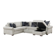 8548GY*5SC15ACLA4 4-Piece Sectional with Reversible Chaise, Pull-out Bed, Hidden Storage and Click Motion Back - 8548GY*5SC15ACLA4