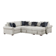 8548GY*5SC15ACLA4 4-Piece Sectional with Reversible Chaise, Pull-out Bed, Hidden Storage and Click Motion Back - 8548GY*5SC15ACLA4
