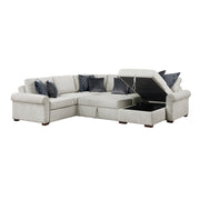 8548GY*5SC15ACLA4 4-Piece Sectional with Reversible Chaise, Pull-out Bed, Hidden Storage and Click Motion Back - 8548GY*5SC15ACLA4