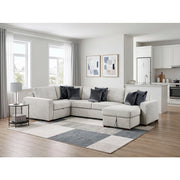 8548GY*5SCACCLA (5)4-Piece Sectional with Reversible Chaise, Pull-out Bed, Hidden Storage and Click Motion Back - 8548GY*5SCACCLA