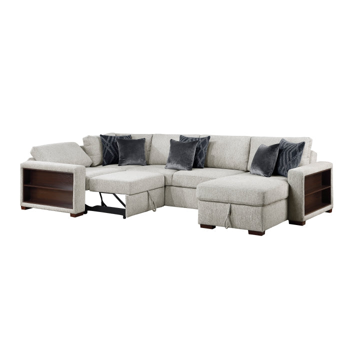 8548GY*5SCACCLA2 (5)4-Piece Sectional with Reversible Chaise, Pull-out Bed, Hidden Storage and Click Motion Back - 8548GY*5SCACCLA2