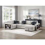 8548GY*5SCACCLA2 (5)4-Piece Sectional with Reversible Chaise, Pull-out Bed, Hidden Storage and Click Motion Back - 8548GY*5SCACCLA2