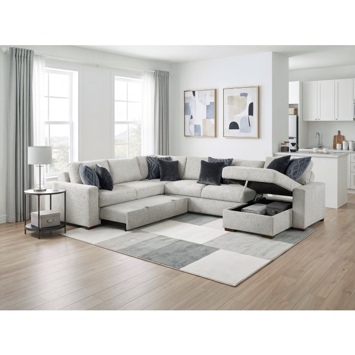 8548GY*5VC2ACR2ACLA 4-Piece Sectional with Reversible Chaise, Pull-out Bed and Hidden Storage - 8548GY*5VC2ACR2ACLA