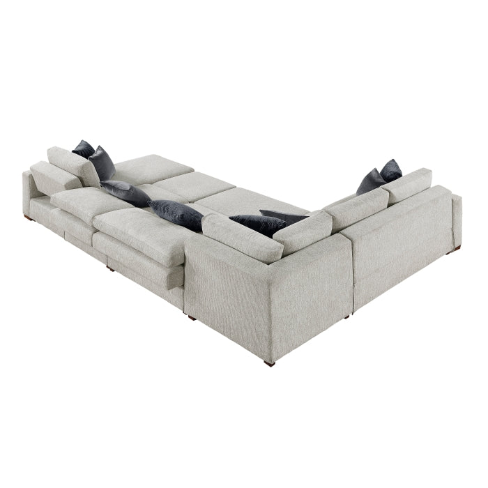 8548GY*6SC15ACLA2 5-Piece Sectional with Reversible Chaise, Pull-out Bed, Hidden Storage and Click Motion Back - 8548GY*6SC15ACLA2