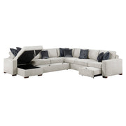 8548GY*6SCACCLA 5-Piece Sectional with Reversible Chaise, Pull-out Bed, Hidden Storage and Click Motion Back - 8548GY*6SCACCLA