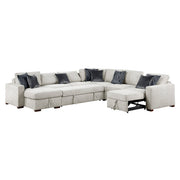 8548GY*6SCACCLA 5-Piece Sectional with Reversible Chaise, Pull-out Bed, Hidden Storage and Click Motion Back - 8548GY*6SCACCLA