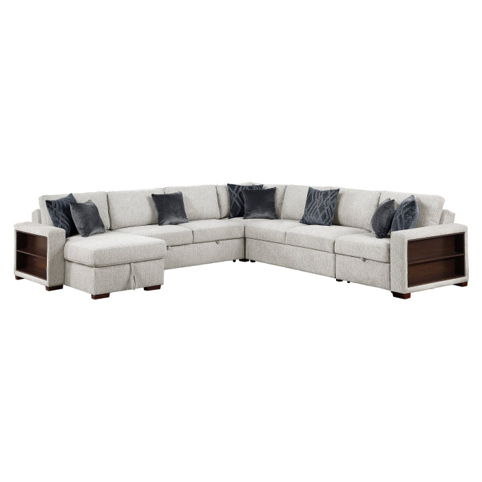 8548GY*6SCACCLA2 5-Piece Sectional with Reversible Chaise, Pull-out Bed, Hidden Storage and Click Motion Back - 8548GY*6SCACCLA2