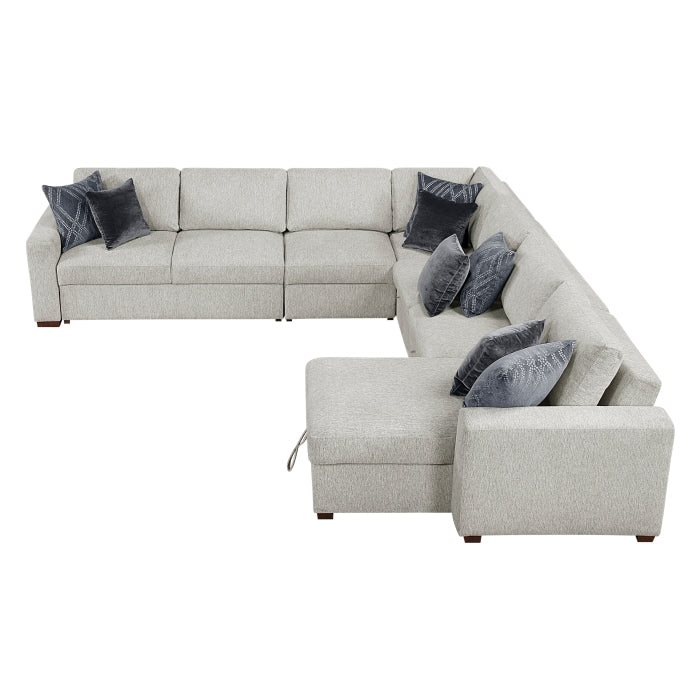 8548GY*6VC2ACR2ACLACA (6)5-Piece Sectional with Reversible Chaise, Pull-out Bed and Hidden Storage - 8548GY*6VC2ACR2ACLACA