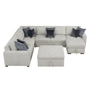 8548GY*6VC2ACR2ACLAOT 5-Piece Sectional with Reversible Chaise, Pull-out Bed and Ottoman - 8548GY*6VC2ACR2ACLAOT