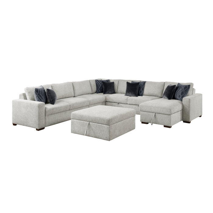 8548GY*7VC2ACR2ACLACAOT 6-Piece Sectional with Reversible Chaise, Pull-out Bed and Ottoman - 8548GY*7VC2ACR2ACLACAOT