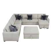 8548GY*7VC2ACR2ACLACAOT 6-Piece Sectional with Reversible Chaise, Pull-out Bed and Ottoman - 8548GY*7VC2ACR2ACLACAOT
