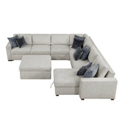 8548GY*7VC2ACR2ACLACAOT 6-Piece Sectional with Reversible Chaise, Pull-out Bed and Ottoman - 8548GY*7VC2ACR2ACLACAOT
