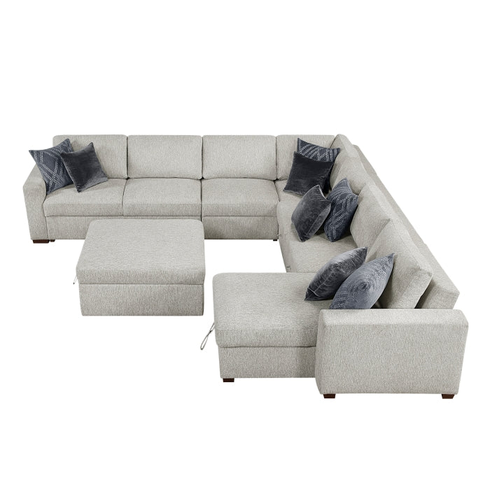 8548GY*7VC2ACR2ACLACAOT 6-Piece Sectional with Reversible Chaise, Pull-out Bed and Ottoman - 8548GY*7VC2ACR2ACLACAOT