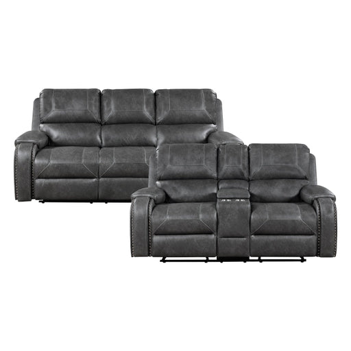 8549GRY*2 2pc Set: Sofa, Love - 8549GRY*2
