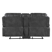 8549GRY-2 Double Glider Reclining Love Seat with Center Console, Receptacles and USB Ports - 8549GRY-2