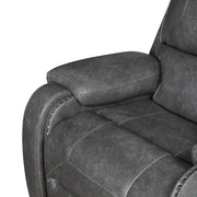 8549GRY-3 Double Reclining Sofa with Center Drop-Down Cup Holders, Receptacles and USB Ports - 8549GRY-3