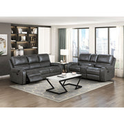 8549GRY-3 Double Reclining Sofa with Center Drop-Down Cup Holders, Receptacles and USB Ports - 8549GRY-3