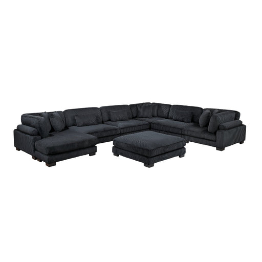 8555BK*2CR3ACVCOT (7)7-Piece Modular Sectional with Reversible Chaise and Ottoman - 8555BK*2CR3ACVCOT