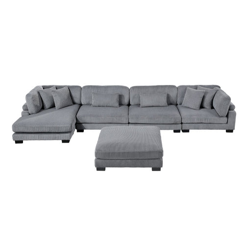 8555GY*CR2ACVCOT (5)5-Piece Modular Sectional with Reversible Chaise and Ottoman - 8555GY*CR2ACVCOT