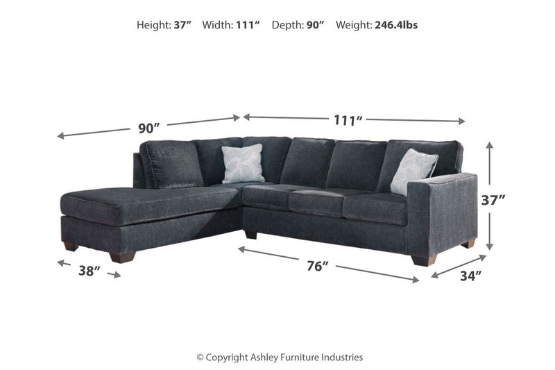 Altari Slate 2-Piece Sectional with Chaise -  Ashley - Lara Furniture