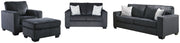 Altari Sofa, Loveseat, Chair and Ottoman in Slate from Ashley - Lara Furniture