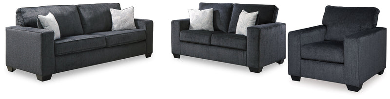 Altari Slate Sofa, Loveseat and Chair from Ashley - Lara Furniture