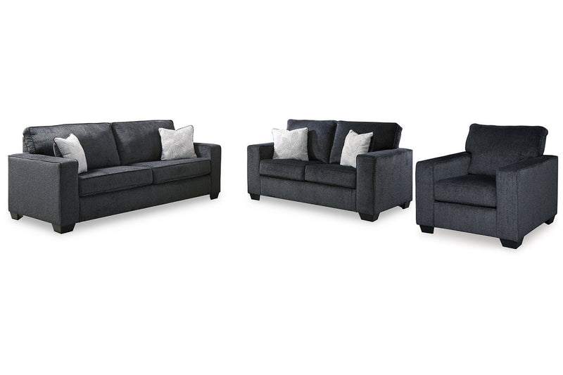 Altari Slate Sofa, Loveseat and Chair from Ashley - Lara Furniture