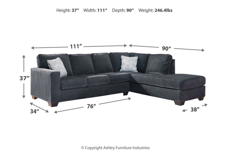 Altari Slate 2-Piece Sectional with Chaise -  Ashley - Lara Furniture