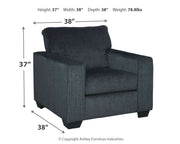 Altari Slate Sofa, Loveseat and Chair from Ashley - Lara Furniture