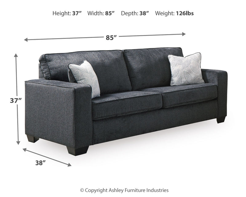 Altari Sofa, Loveseat, Chair and Ottoman in Slate from Ashley - Lara Furniture