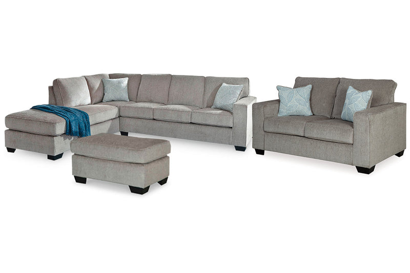 Altari Alloy 2-Piece Sectional with Chaise, Loveseat and Ottoman -  Ashley - Lara Furniture