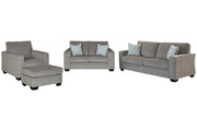 Altari Alloy Sofa, Loveseat, Chair and Ottoman -  Ashley - Lara Furniture