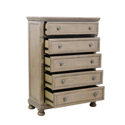 Bethel Wire Brushed Gray Sleigh Storage Platform Bedroom Set - Lara FurnitureBedroom Set