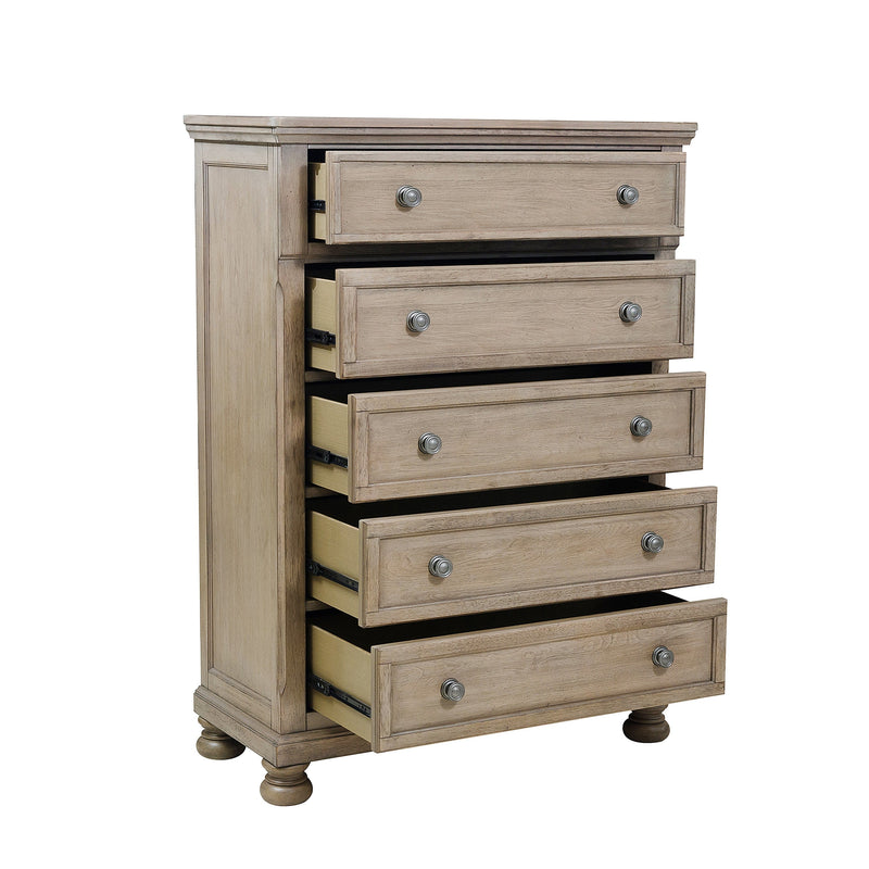 Bethel Wire Brushed Gray Sleigh Storage Platform Bedroom Set - Lara FurnitureBedroom Set