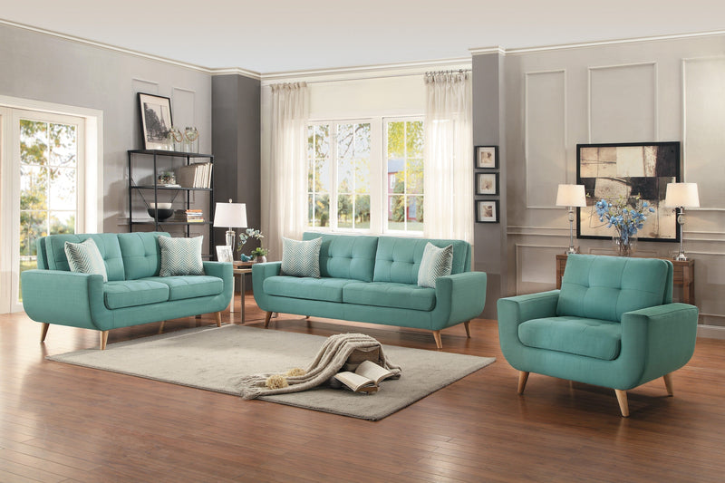 Deryn Teal Living Room Set - Lara FurnitureLiving Room Set