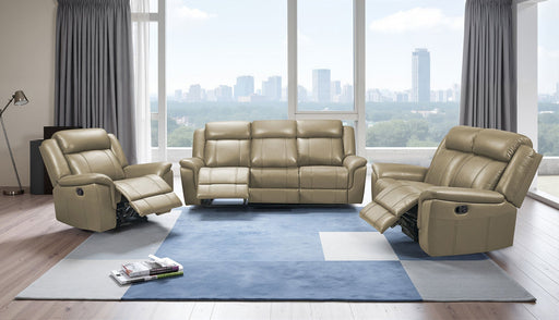 9015 Taupe W/ Manual Recliner Set - p14094