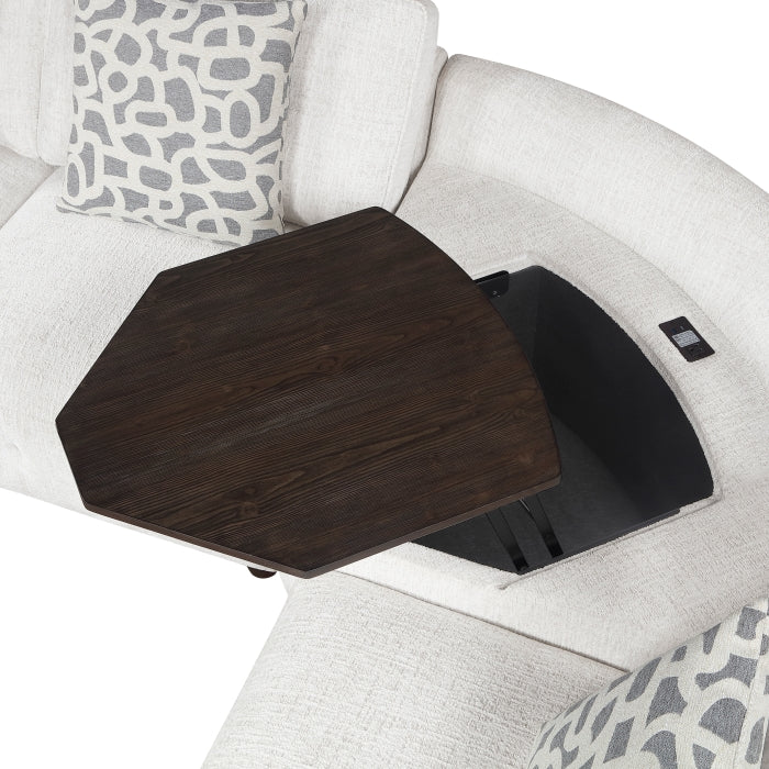 9025BEG*41LRC (4)4-Piece Sectional with Right Side Chaise, Hidden Storage, Lift Top, Receptacle and Charging Ports - 9025BEG*41LRC