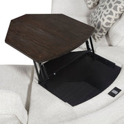 9025BEG*41LRC (4)4-Piece Sectional with Right Side Chaise, Hidden Storage, Lift Top, Receptacle and Charging Ports - 9025BEG*41LRC