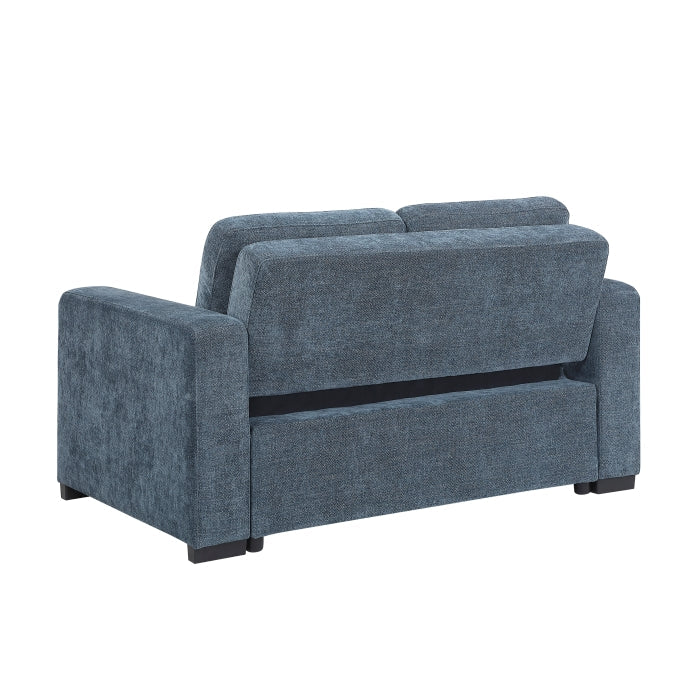 9027BUE-2CL Convertible Love Seat with Pull-out Bed - 9027BUE-2CL