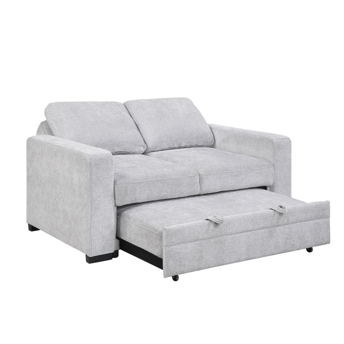 9027GRY-2CL Convertible Love Seat with Pull-out Bed - 9027GRY-2CL