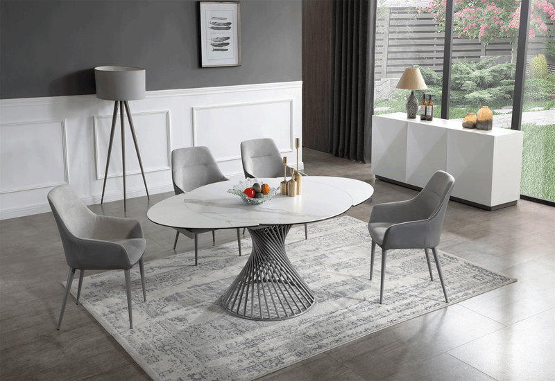 9034 Dining Table With 1254 Chairs And 3012 Buffet Set - Lara Furniture