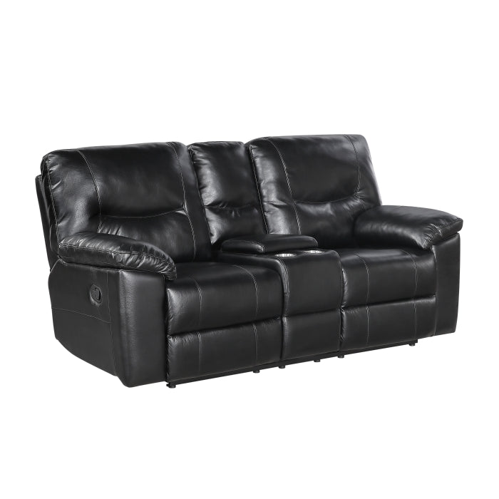 9037BLK*2 2pc Set: Sofa, Love - 9037BLK*2