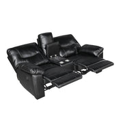 9037BLK*2 2pc Set: Sofa, Love - 9037BLK*2
