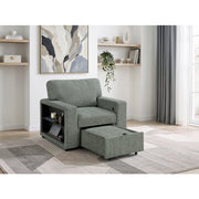9050GRN-1SL Chair with Pull-out Ottoman, Arms with Shelves and Charging Ports - 9050GRN-1SL